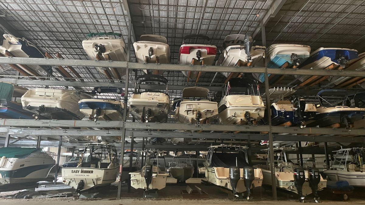 Protected indoor rack storage